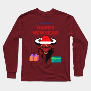 New year illustration with 2021 symbol - bull Long Sleeve T-Shirt